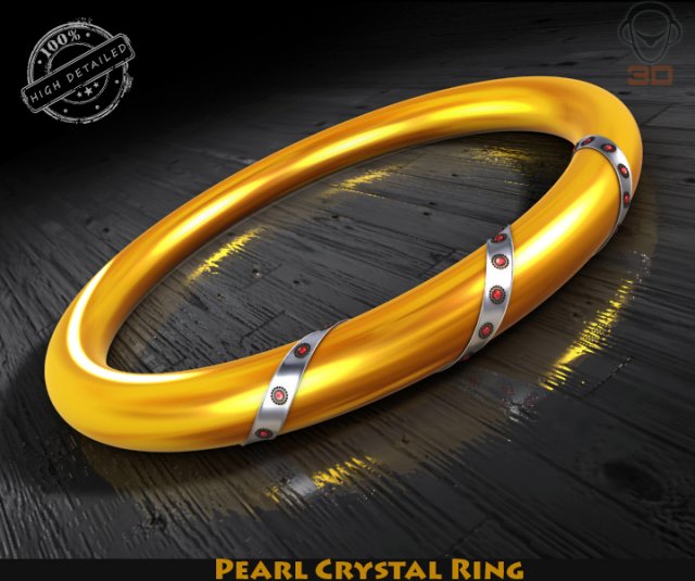pearl crystal ring 3D 模型 .c4d .max .obj .3ds .fbx .stl .blend 