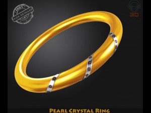 pearl crystal ring 3D 模型