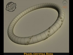 pearl crystal ring 3D 模型