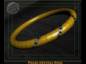 pearl crystal ring 3D 模型