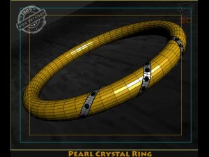 pearl crystal ring 3D Model