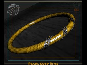pearl gold ring Modelo 3D