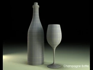 champagne bottle glass 3D Model