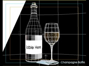 champagne bottle glass 3D 模型