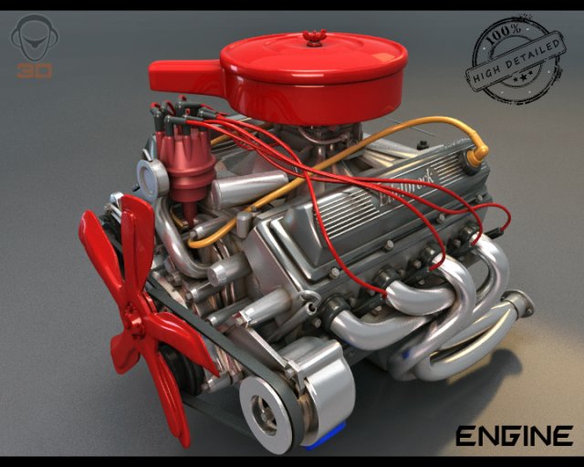 turbo v8 engine 3Dモデル .c4d .max .obj .3ds .fbx .stl .blend 
