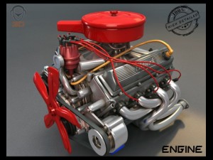 turbo v8 engine Modello 3D