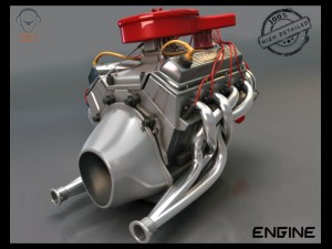 turbo v8 engine 3Dモデル
