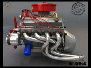 motore turbo v8 Modello 3D