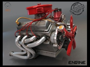 turbo v8 engine 3Dモデル