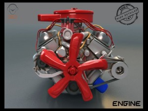 turbo v8 engine 3Dモデル