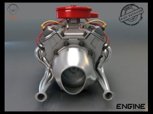 turbo v8 engine 3Dモデル
