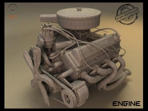 turbo v8 engine 3Dモデル