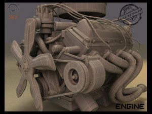 turbo v8 engine 3Dモデル