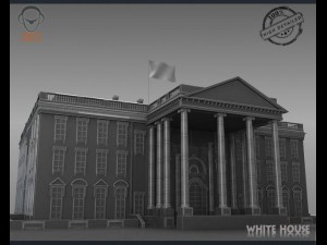 white house Modello 3D