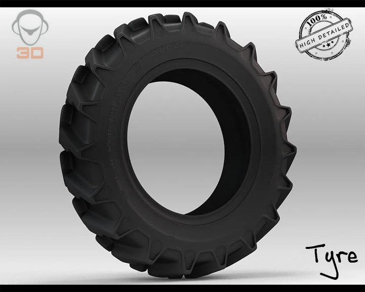 power lug tyre 3D Model .c4d .max .obj .3ds .fbx .stl .blend 
