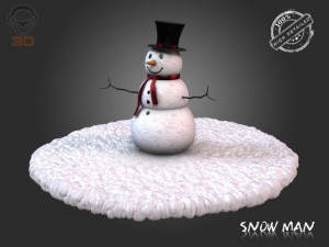 snow man Modello 3D