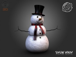 snow man Modèle 3D