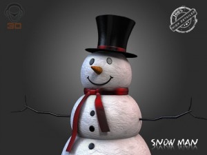 snow man Modèle 3D