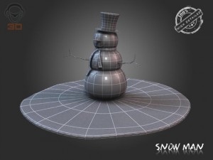 snow man Modèle 3D