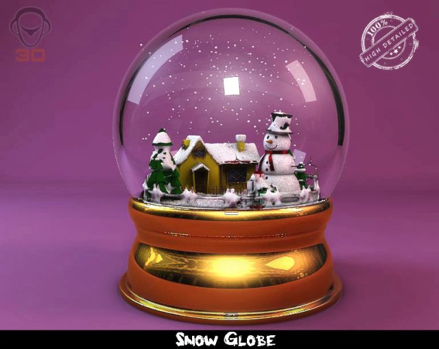 snow globe 3D Model .c4d .max .obj .3ds .fbx .stl .blend 
