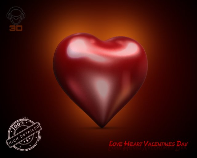 3d love heart valentines day Modelo 3D .c4d .max .obj .3ds .fbx .stl .blend 