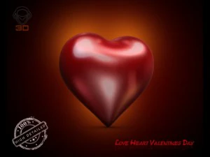 San Valentino del cuore di amore 3d Modello 3D