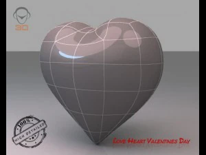 3d love heart valentines day 3D Model