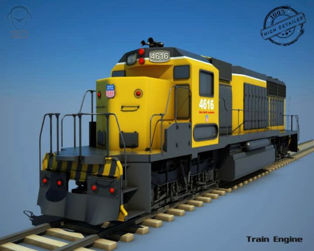 train engine 3D 모델 .c4d .max .obj .3ds .fbx .stl .blend