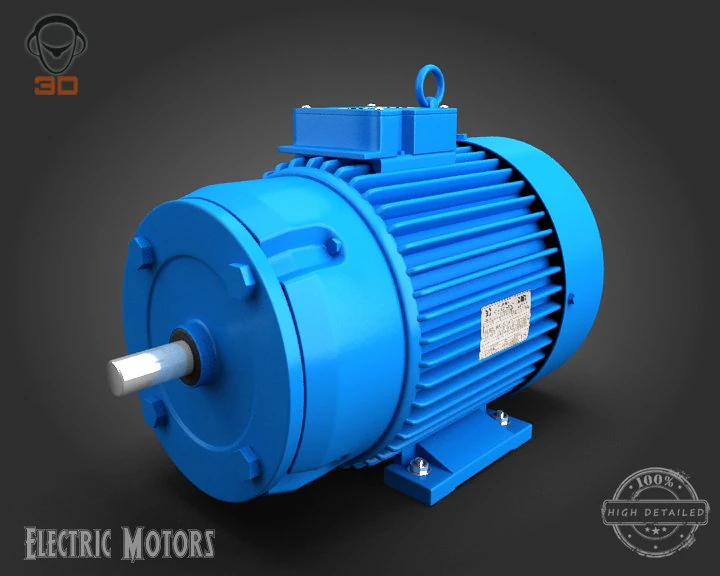 electric motor 3D Model .c4d .max .obj .3ds .fbx .stl .blend 