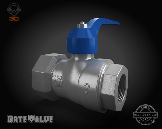 gate valve 3D-Modell .c4d .max .obj .3ds .fbx .stl .blend 