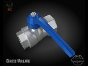 gate valve 3D-Modell