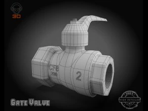 गेट वाल्व 3D मॉडल
