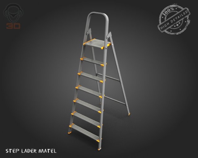 step lader matel 3D 模型 .c4d .max .obj .3ds .fbx .stl .blend 