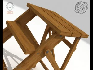 step lader wood v2 3D Model