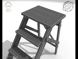 step lader wood v2 3D Модель