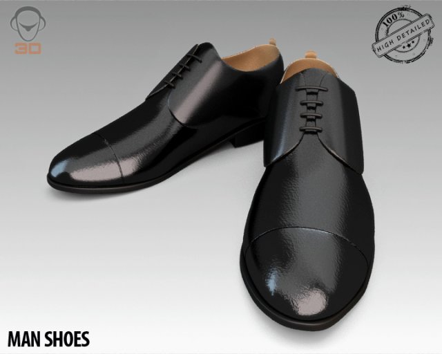 man shoe Modelo 3D .c4d .max .obj .3ds .fbx .stl .blend 