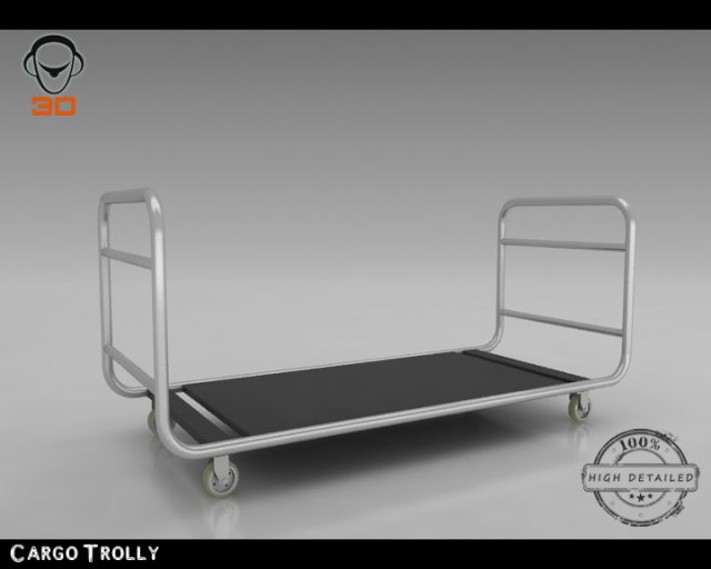 cargo trolly Model 3D .c4d .max .obj .3ds .fbx .stl .blend 