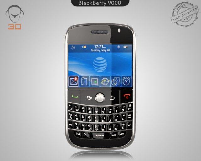 blackberry 9000 3D Model .c4d .max .obj .3ds .fbx .stl .blend 