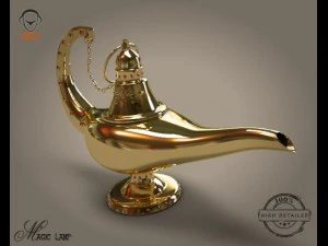 l&acirc;mpada m&aacute;gica de ouro Modelo 3D