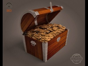 treasure chest 3D मॉडल