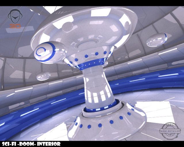 scifi doom interior 3D Model .c4d .max .obj .3ds .fbx .stl .blend 