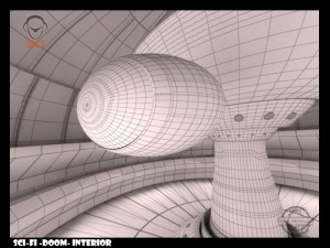 scifi doom interior 3D Model