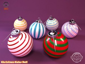 christmas color ball Modelo 3D