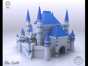 blue castle Modello 3D