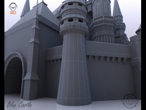 blue castle Modello 3D