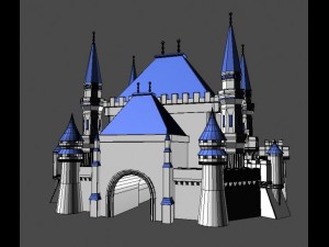 blue castle Modello 3D