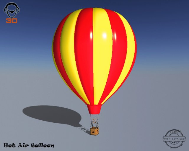 hot air balloon 3D Модель .c4d .max .obj .3ds .fbx .stl .blend 