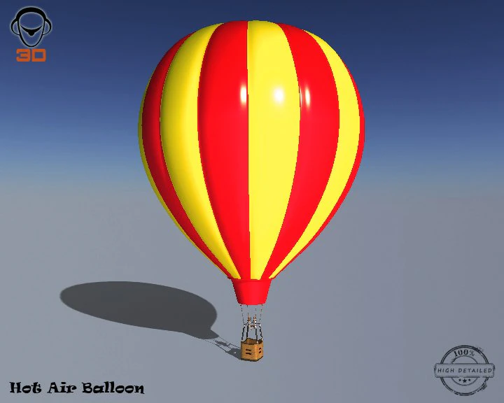 hot air balloon 3D Model .c4d .max .obj .3ds .fbx .stl .blend 