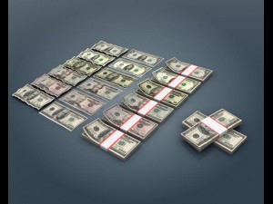 us dollar bill collection 3D Model