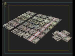 us dollar bill collection Modèle 3D